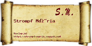 Strompf Mária névjegykártya
